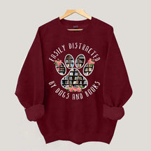 Easily Distracted Dogs And Books Librarian Sweatshirt