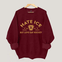 Hate ICE But Love Gay Hockey Boxy Sweatshirt
