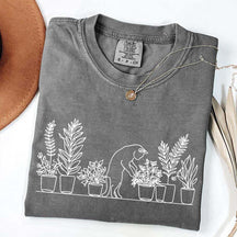 Cats and Plants Line T-Shirt
