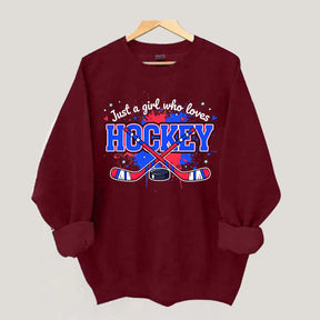 Cozy Gildan Hockey Girl Sweatshirt