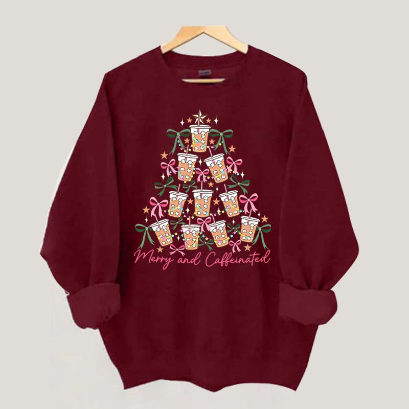 Merry and Caffeinated Tree Sweatshirt