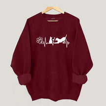 Dog And Cat Mom Heartbeat Sweatshirt