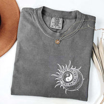 Boho Mystical Moon And Sun Yin Yang T-Shirt