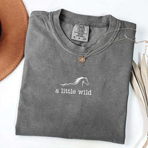 A Little Wild Comfort Colors Minimalist Horse T-Shirt
