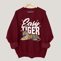 Trendy Retro Tiger Graphic Sweatshirt