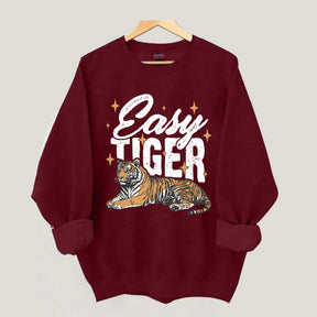 Trendy Retro Tiger Graphic Sweatshirt