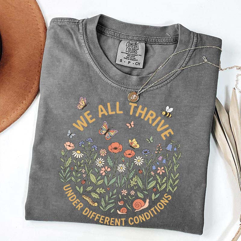 Neurodiversity Awareness Retro Wildflowers T-Shirt