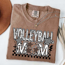 Checkered Volleyball Mom T-Shirt