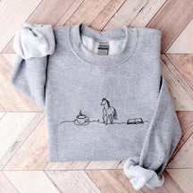 Cute Horse Coffee Book Sweatshirt