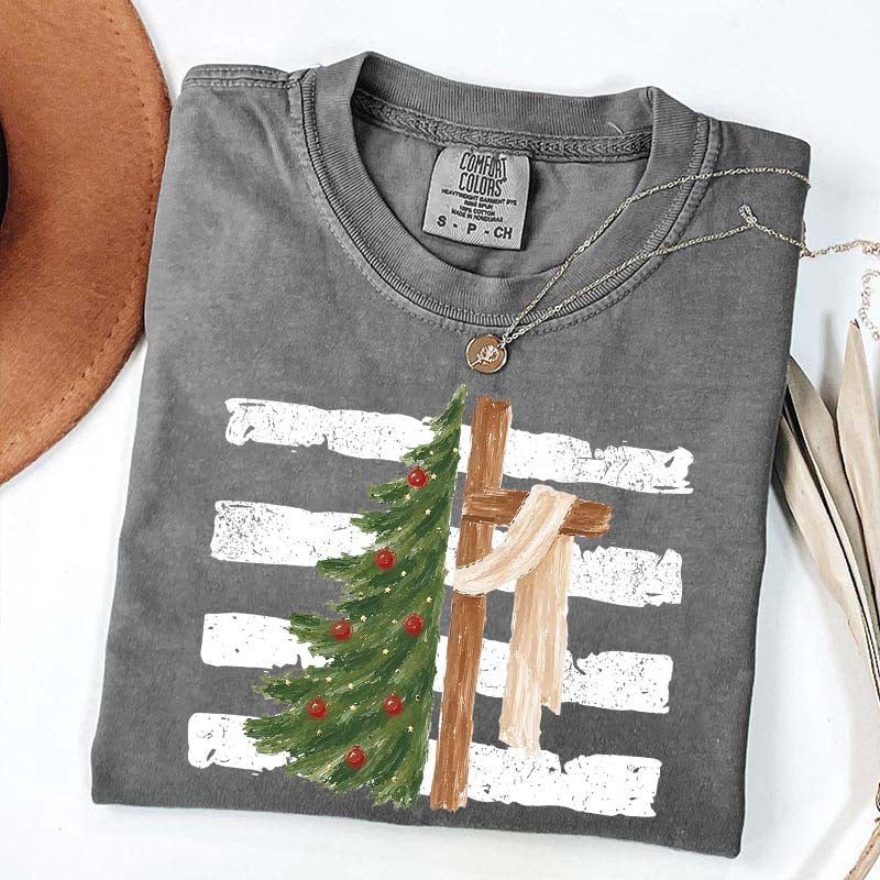 Christmas Tree Cross Faith T-Shirt