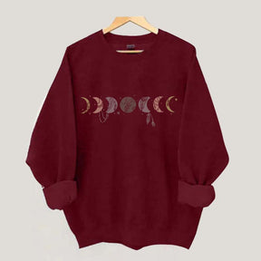 Boho Celestial Witchy Moon Phases Sweatshirt