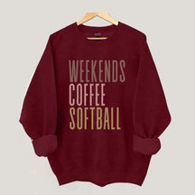 Weekends Coffee Softball Mom Sweatshirt