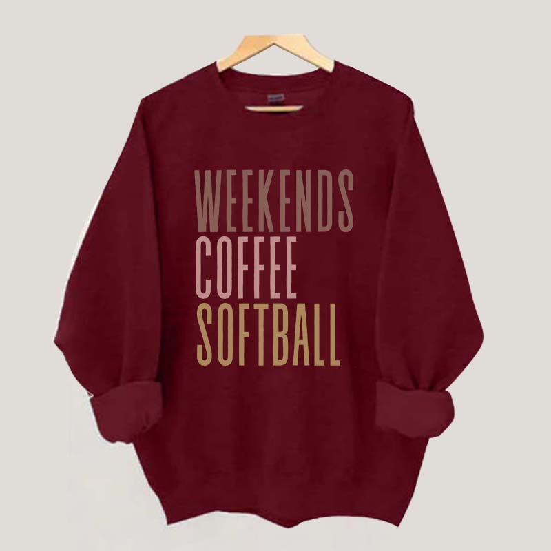 Weekends Coffee Softball Mom Sweatshirt