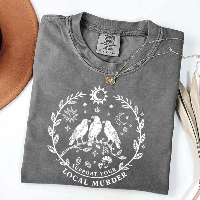 Support Your Local Murder Sun And Moon T-Shirt