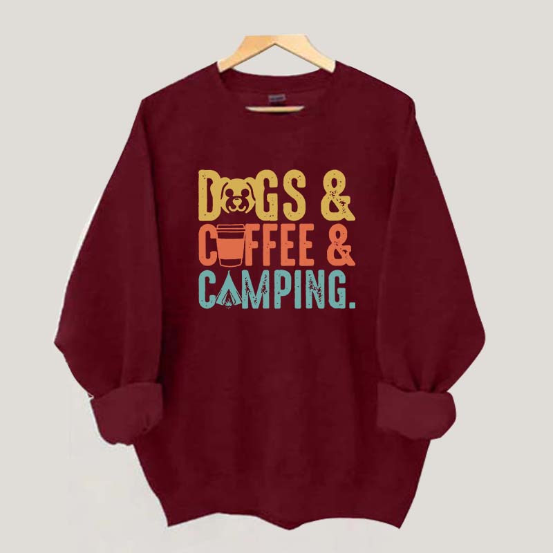 Dogs Coffee Camping Naturel Lover Sweatshirt