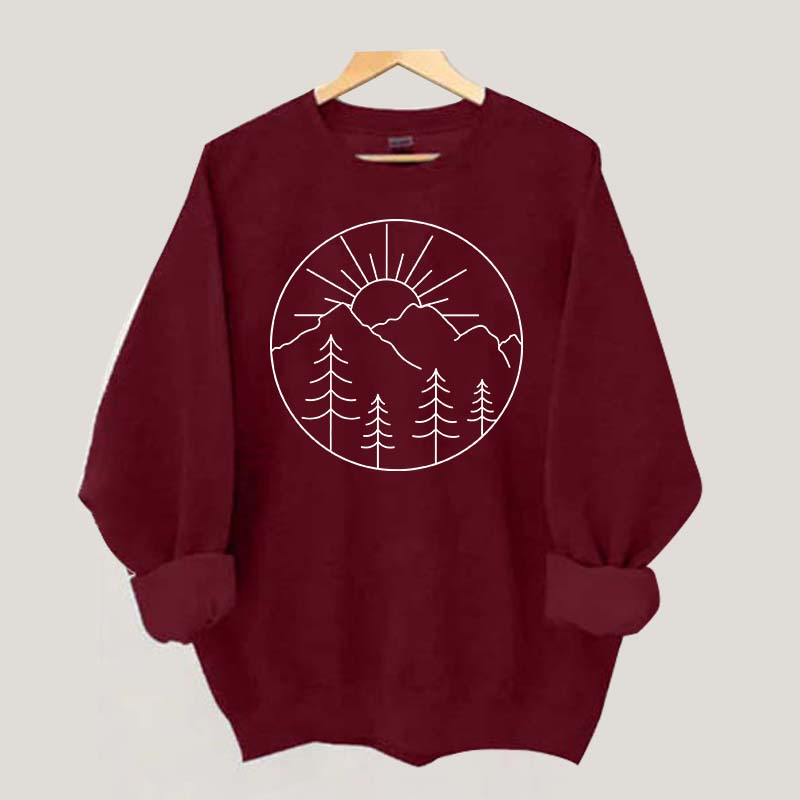 Adventure Mountain Sunshine Graphic Sweatshirt