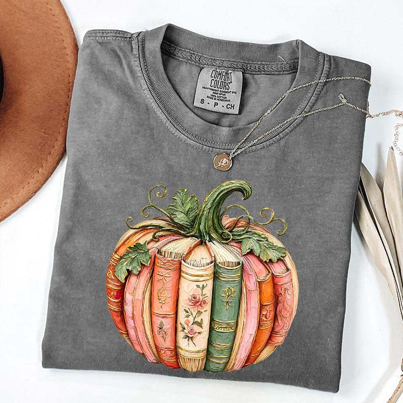 Comfort Colors Pumpkin Book Lover T-Shirt