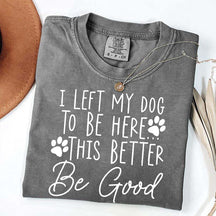 I Left My Dog To Be Here This Better Be Good Funny T-Shirt