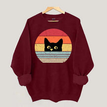 Retro Black Cat Crazy Sweatshirt