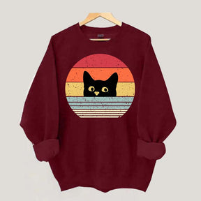 Retro Black Cat Crazy Sweatshirt