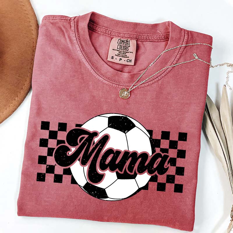 Checkered Mama Soccer Mama T-Shirt