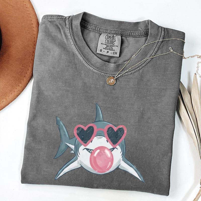 Shark Blowing Bubble Comfort Colors T-Shirt