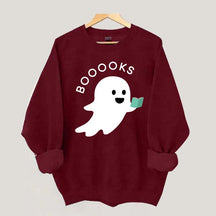 Ghost Books Reader Booooks Cute Sweatshirt