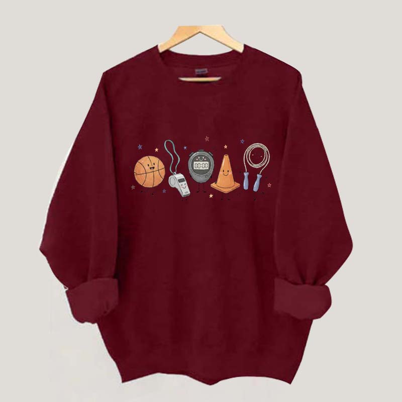 PE Teacher Doodle Character Sweatshirt
