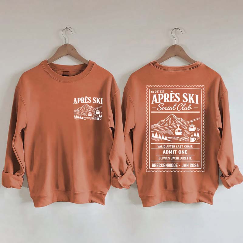 Custom Ski Club Bachelorette Sweatshirt