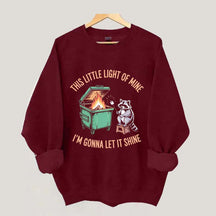 This Little Light of Mine I'm Gonna Let It Shine Racoon Sweatshirt