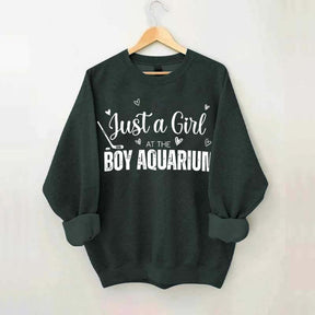 Just a Girl at the Boy Aquarium Hockey Sweatshirt
