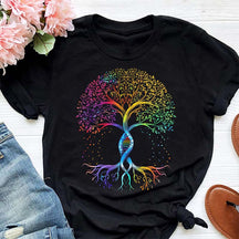 Pride Tree of Life Rainbow DNA T-Shirt