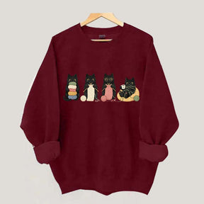 Black Cats Knitting Funny Sweatshirt