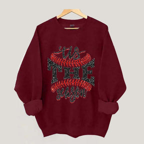 Tis The Season Baseball Sports Game Day Sweatshirt
