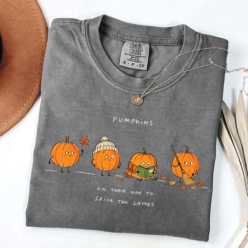 Pumpkins on Their Way to Spice the Latte Graphic T-Shirt