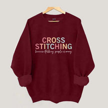 Funny Crafting Cross Stitch Sweatshirt