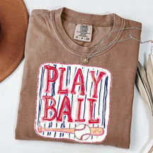 Sports Graphic Play Ball Baseball Mom T-Shirt