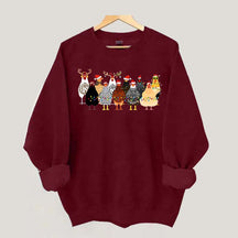 Funny Christmas Holiday Chickens Sweatshirt