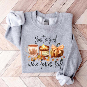 Just A Girl Who Loves Fall Football Coffee Sweatshirt