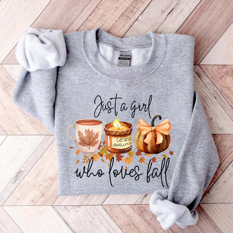 Just A Girl Who Loves Fall Football Coffee Sweatshirt