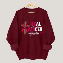HE CAN Heal Cancer Luke 1:37 Sweatshirt