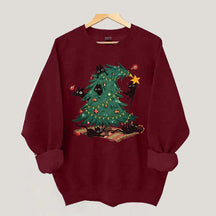 Christmas Tree And Cat Owner Sweatshirt