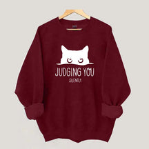 Judging You Silently Black Cat Sweatshirt