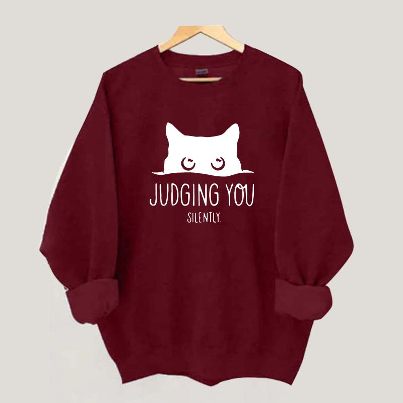 Judging You Silently Black Cat Sweatshirt