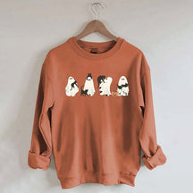 Ghost And Cat Lower Halloween Sweatshirt