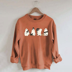 Ghost And Cat Lower Halloween Sweatshirt