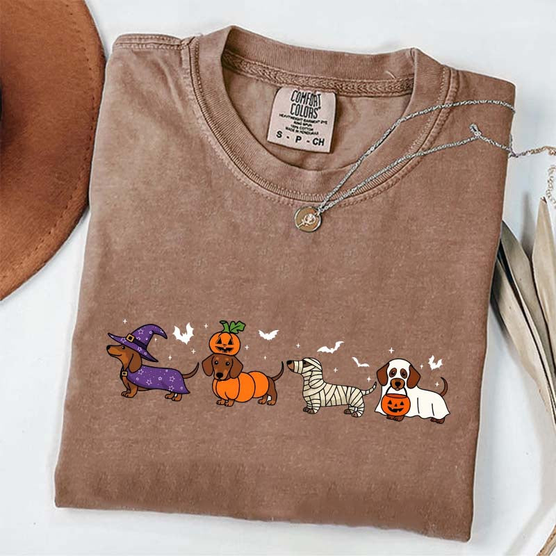 Dachshund Cute Ghost Dogs Halloween T-Shirt