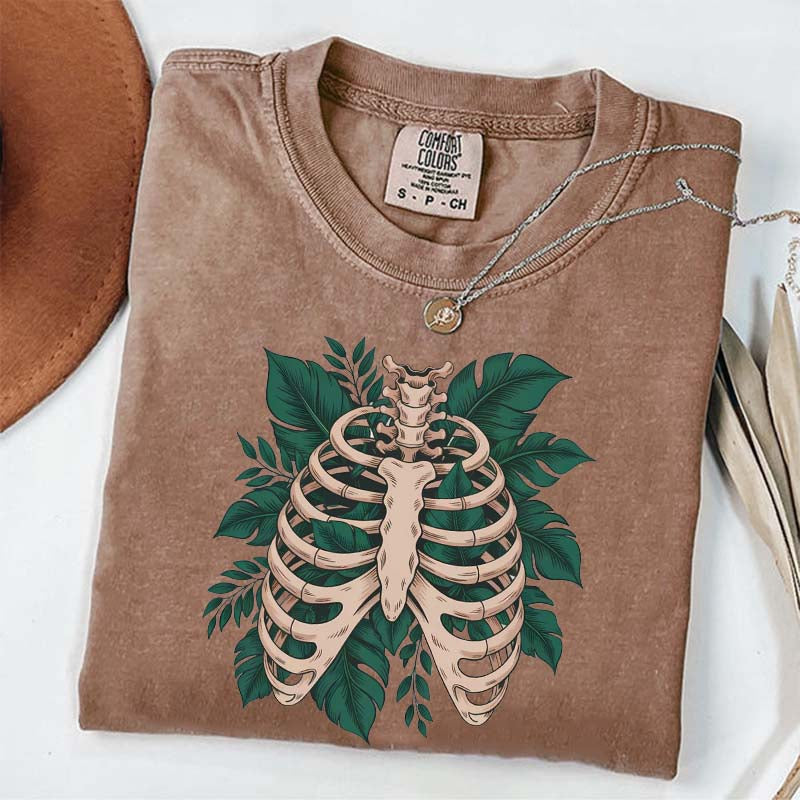 Skeleton Green Plant T-Shirt