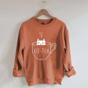 Funny Cat Tea Kitten Sweatshirt