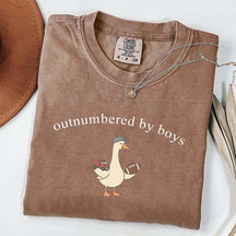 Outnumbered by Sons Mom Goose T-Shirt